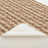 Chic Brown Cream Imitats Woven Stripes Sherpadecke (3/4)