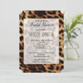 Chic Brown Cream Leopard Brautparty Einladung (Stehend Vorderseite)