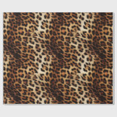 Chic Brown Cream Leopard Geschenkpapier (Flach)