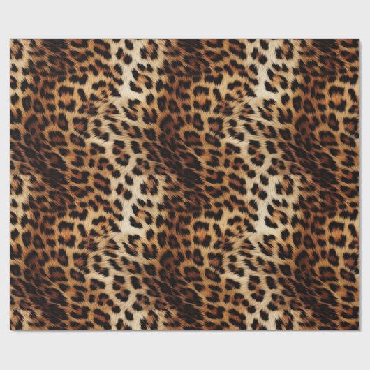 Chic Brown Cream Leopard Geschenkpapier (Flach)