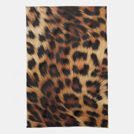 Chic Brown Cream Leopard Geschirrtuch