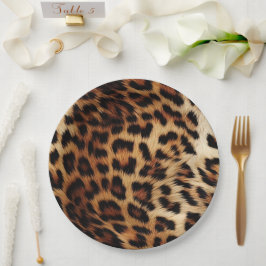 Chic Brown Cream Leopard Pappteller
