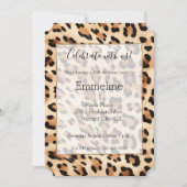 Chic Brown Cream Leopard Print Einladung (Vorderseite)
