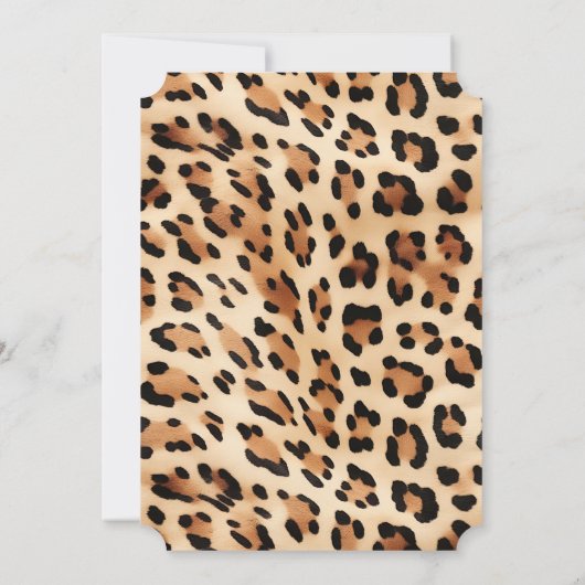 Chic Brown Cream Leopard Print Einladung (Rückseite)
