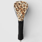 Chic Brown Cream Leopard Print Golf Headcover (Vorderseite)