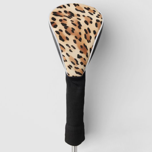 Chic Brown Cream Leopard Print Golf Headcover (Vorderseite)