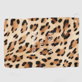 Chic Brown Cream Leopard Print Golfhandtuch (Horizontal)