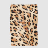 Chic Brown Cream Leopard Print Golfhandtuch (Vorderseite)