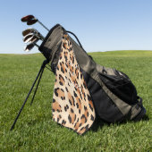 Chic Brown Cream Leopard Print Golfhandtuch (Gras)