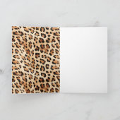 Chic Brown Cream Leopard Print Karte (Innenseite)