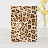 Chic Brown Cream Leopard Print Karte (Gelbe Blume)