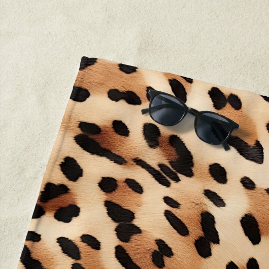 Chic Brown Cream Leopard Print Strandtuch (Beispiel)