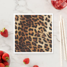 Chic Brown Cream Leopard Serviette
