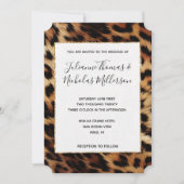 Chic Brown Cream Leopard Wedding Einladung (Vorderseite)