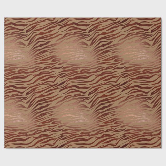 Chic Brown Cream Zebra Print Geschenkpapier (Flach)