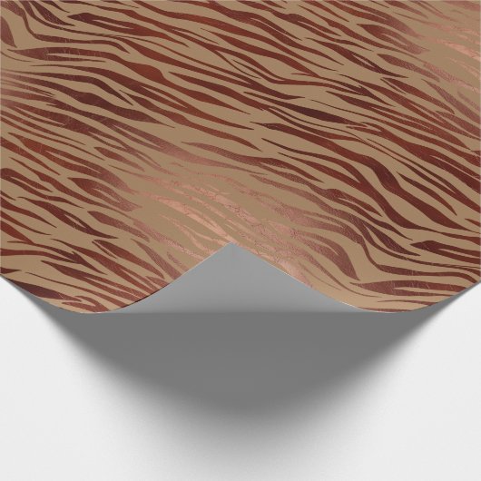 Chic Brown Cream Zebra Print Geschenkpapier (Ecke)