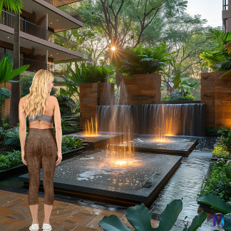 Chic Brown Denim Style: Logos und Text personalisi Capri Leggings