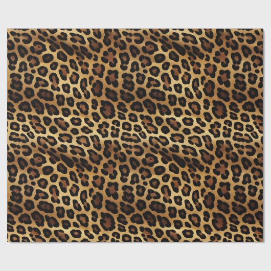 Chic Brown Gold Leopard Geschenkpapier (Flach)