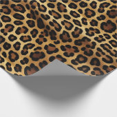 Chic Brown Gold Leopard Geschenkpapier (Ecke)