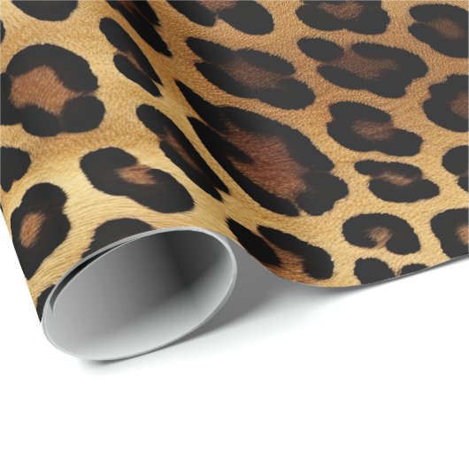 Chic Brown Gold Leopard Geschenkpapier (Rolleneckpunkt)