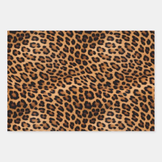 Chic Brown Gold Leopard Geschenkpapier Set (Vorderseite 3)