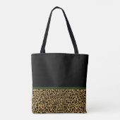 Chic Brown Gold Leopard Print Rote Rose mit Namen Tasche (Rückseite)