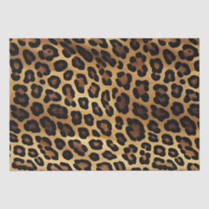 Chic Brown Gold Leopard Seidenpapier