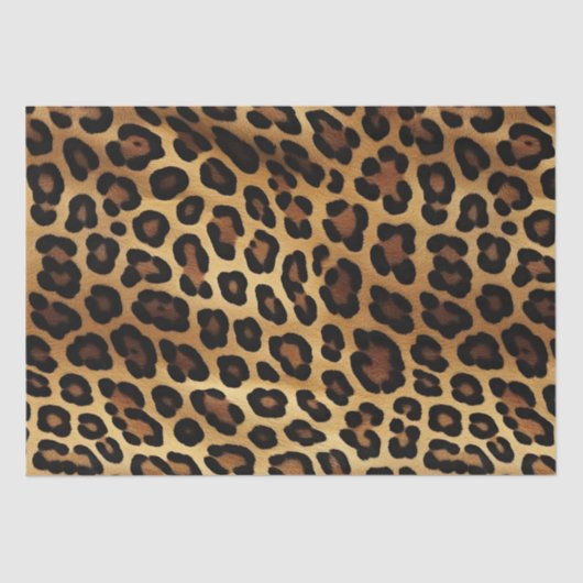 Chic Brown Gold Leopard Seidenpapier (Vorderseite)