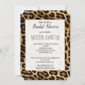 Chic Brown Gold Leopard Wedding Brautparty Einladung (Vorderseite)
