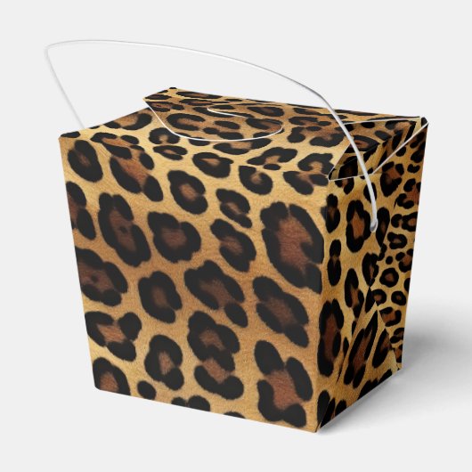 Chic Brown Gold Leopard Wedding Geschenkschachtel (Rückseite)