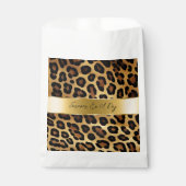 Chic Brown Gold Leopard Wedding Geschenktütchen (Vorderseite)