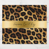 Chic Brown Gold Leopard Wedding Schaumweinetikett (Einzelnes Label)
