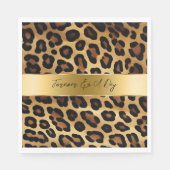Chic Brown Gold Leopard Wedding Serviette (Vorderseite)