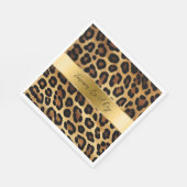 Chic Brown Gold Leopard Wedding Serviette (Ecke)