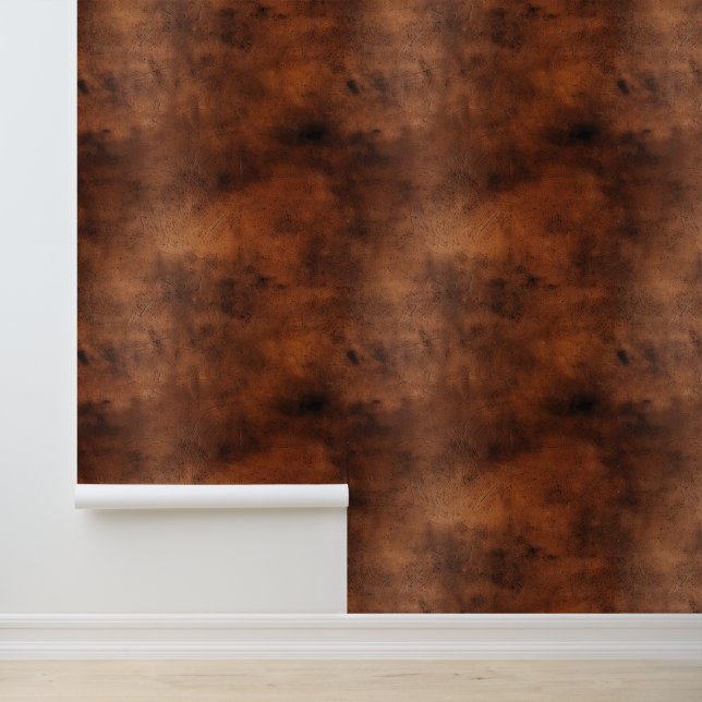 Chic Brown Imitate Leather Abstrakt Tapete (Anwendung)
