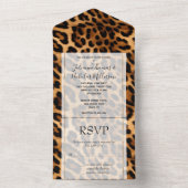 Chic Brown Leopard All In One Einladung (Innen Boden)