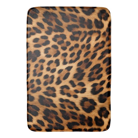 Chic Brown Leopard Print Badematte (Vorderseite Vertikal)