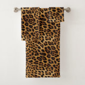 Chic Brown Leopard Print Badhandtuch Set (Insitu)