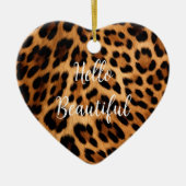 Chic Brown Leopard Print Christmas Keramik Ornament (Vorne)