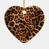Chic Brown Leopard Print Christmas Keramik Ornament (Hinten)