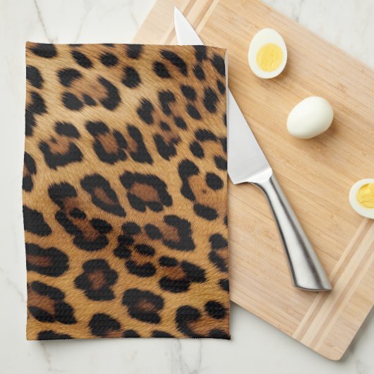 Chic Brown Leopard Print Doormat Geschirrtuch (Viertel Falte)