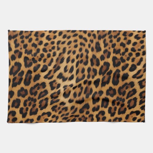 Chic Brown Leopard Print Doormat Geschirrtuch (Horizontal)