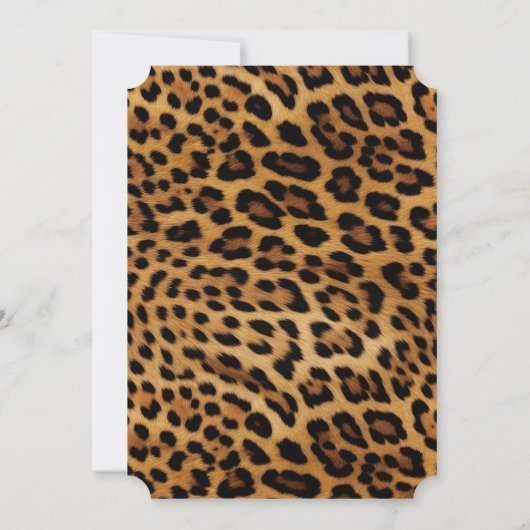 Chic Brown Leopard Print Einladung (Rückseite)