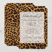 Chic Brown Leopard Print Einladung (Vorne/Hinten)