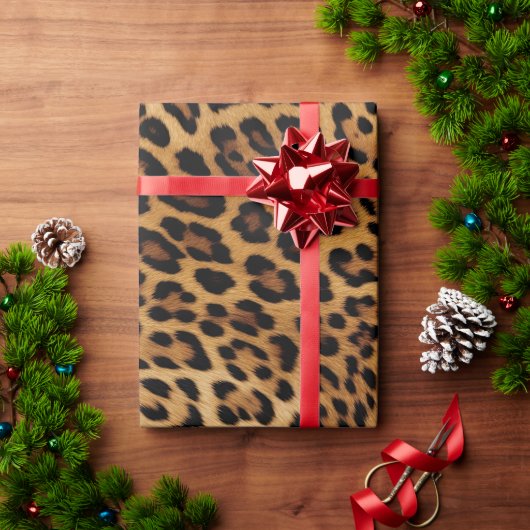 Chic Brown Leopard Print Geschenkpapier (Feiertagsgeschenk)