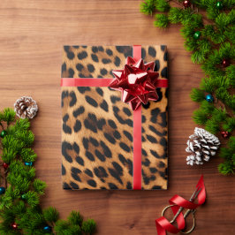 Chic Brown Leopard Print Geschenkpapier