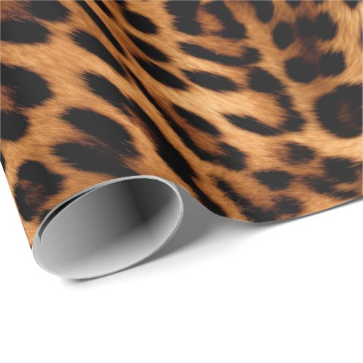Chic Brown Leopard Print Geschenkpapier (Rolleneckpunkt)
