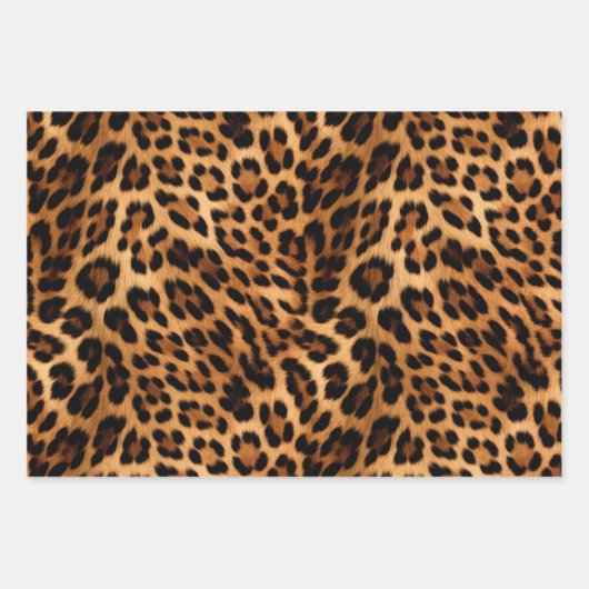 Chic Brown Leopard Print Geschenkpapier Set (Vorderseite 3)