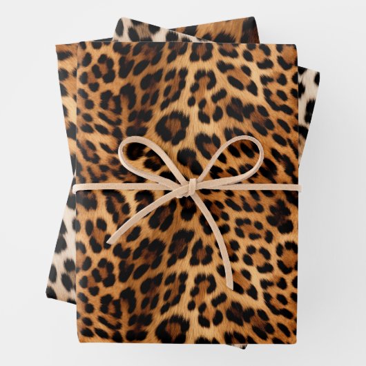Chic Brown Leopard Print Geschenkpapier Set (Beispiel)