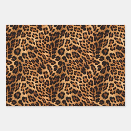 Chic Brown Leopard Print Geschenkpapier Set (Vorderseite)